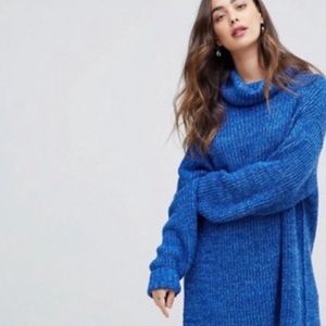 Free People Eleven Turtleneck Tunic in Blue
